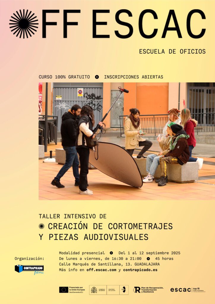 Cartel Taller Creacion de cortometrajes y piezas audiovisuales en Guadalajara - Contrapicado Films