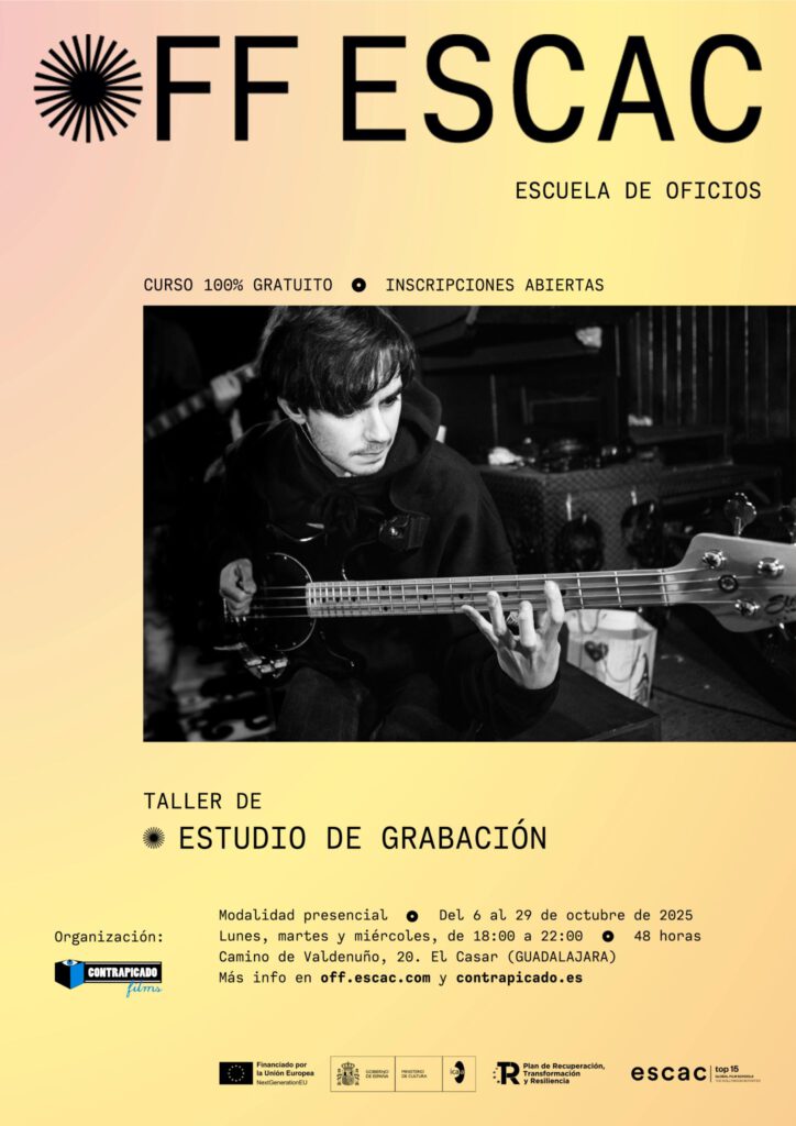 Cartel Taller Estudio de grabacion en Guadalajara - Contrapicado Films